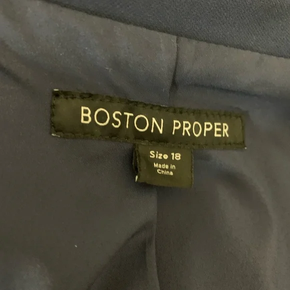 Boston Proper Blue Double Breasted Nautical Button Blazer Size 18 - Picture 9 of 11